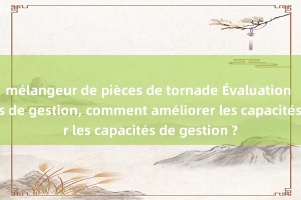 mélangeur de pièces de tornade Évaluation des capacités de gestion, comment améliorer les capacités de gestion ?