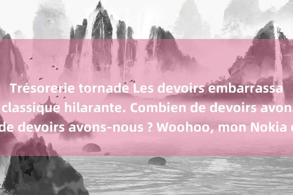 Trésorerie tornade Les devoirs embarrassants sont une blague classique hilarante. Combien de devoirs avons-nous ? Woohoo, mon Nokia est cassé !