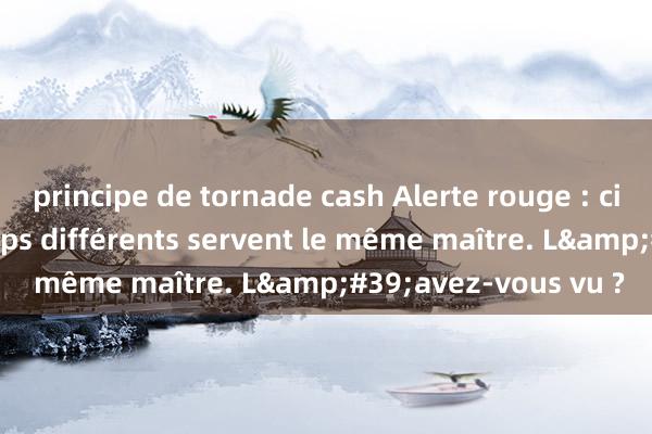 principe de tornade cash Alerte rouge : cinq esclaves de camps différents servent le même maître. L&#39;avez-vous vu ?